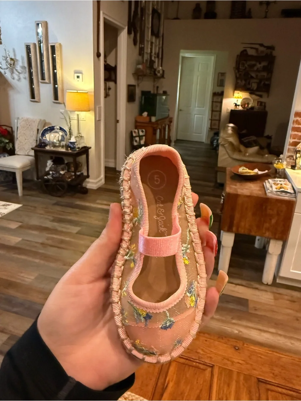 Girls Pink Floral Canvas Cat & Jack Espadrilles